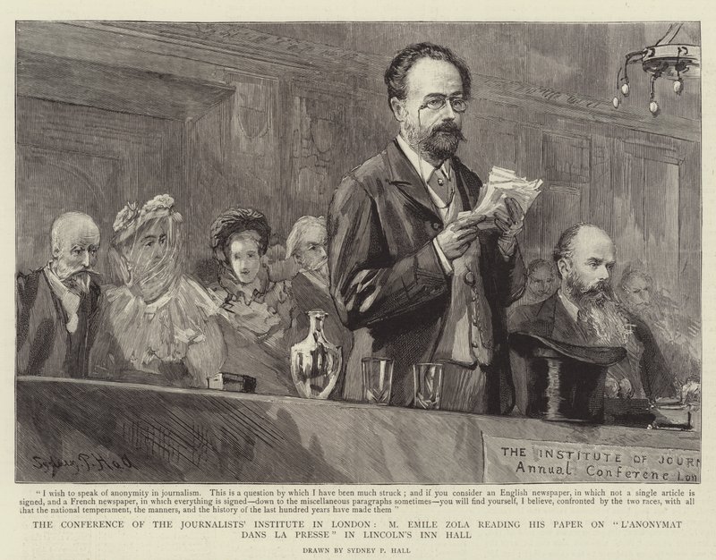 A londoni Újságíró Intézet konferenciája, Emile Zola a L