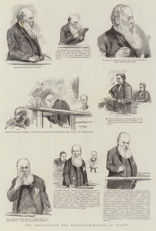 Pigott vizsgálata és keresztkérdései alkotó: Sydney Prior Hall
