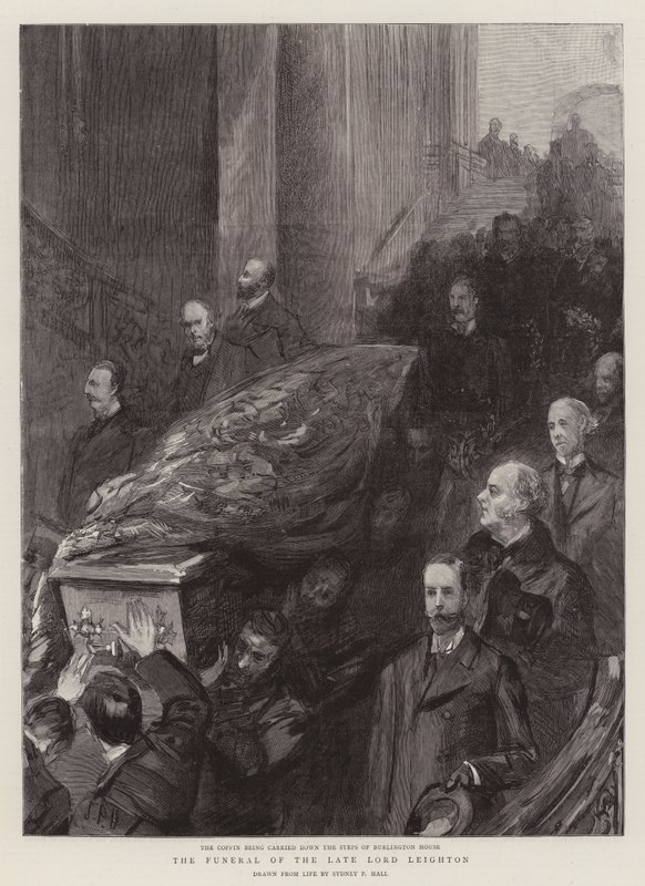 A néhai Lord Leighton temetése alkotó: Sydney Prior Hall