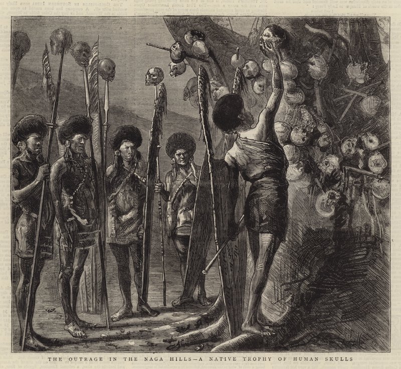 The Outrage in the Naga Hills, az emberi koponyák őshonos trófeája alkotó: Sydney Prior Hall