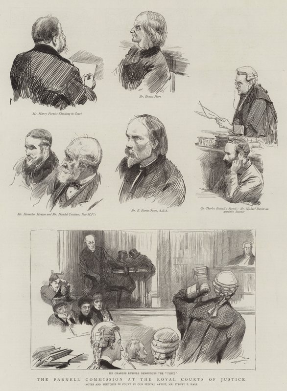 A Parnell-bizottság a Royal Courts of Justice-ban alkotó: Sydney Prior Hall