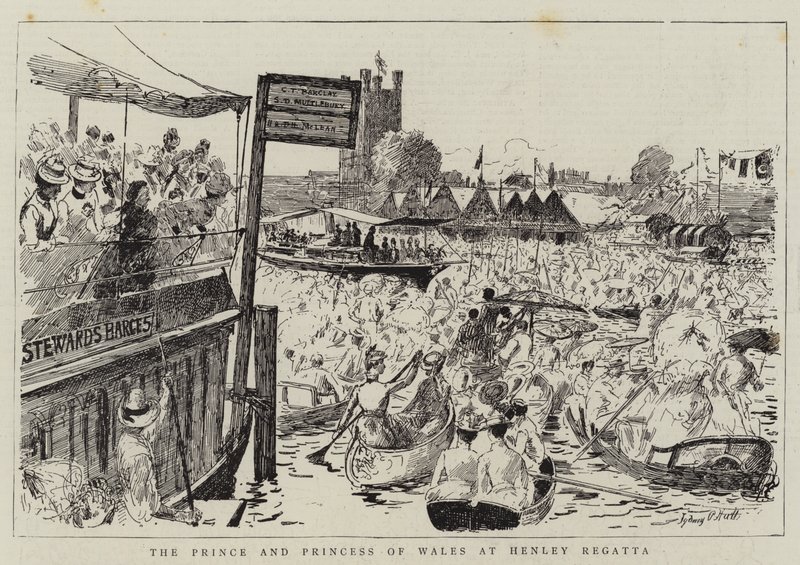 A walesi herceg és hercegnő a Henley Regattán alkotó: Sydney Prior Hall