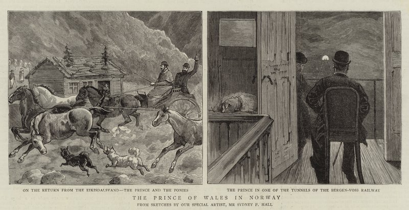 A walesi herceg Norvégiában alkotó: Sydney Prior Hall