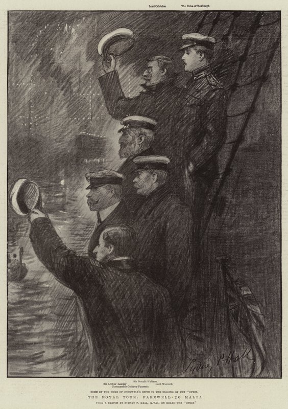 Királyi körút, búcsú Máltától alkotó: Sydney Prior Hall
