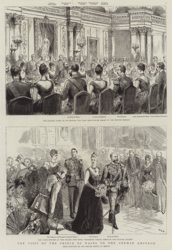 A walesi herceg látogatása a német császárnál alkotó: Sydney Prior Hall