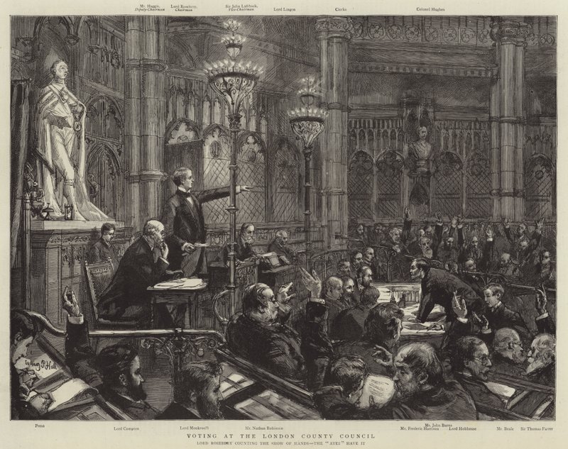 Szavazás a londoni megyei tanácsban alkotó: Sydney Prior Hall