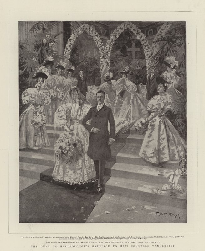 Marlborough hercegének házassága Consuelo Vanderbilt kisasszonnyal alkotó: T. Dart Walker