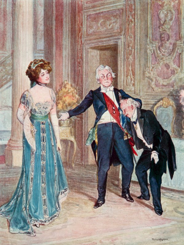 A víg özvegy: Novikovics konzultál Popoffékkal alkotó: Talbot Hughes