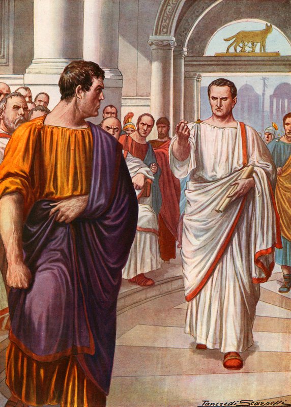 Cicero első beszéde Catilina ellen. alkotó: Tancredi Scarpelli