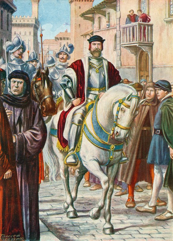 Cosimo I spanyol és német őreivel, akik mindig követték őt alkotó: Tancredi Scarpelli