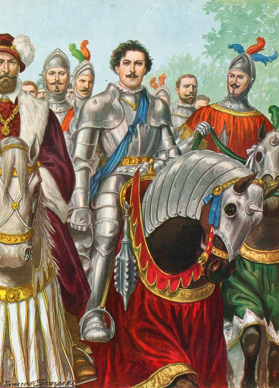 Ettore Fieramosca az 1503-as barlettai csata után alkotó: Tancredi Scarpelli