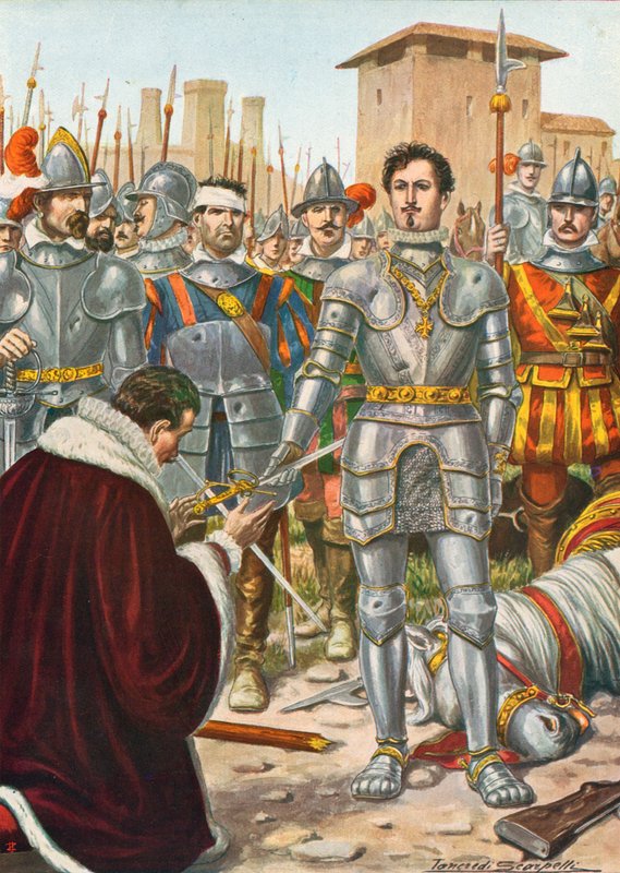 I. Ferenc francia fogságba esett a páviai csatában 1525-ben alkotó: Tancredi Scarpelli