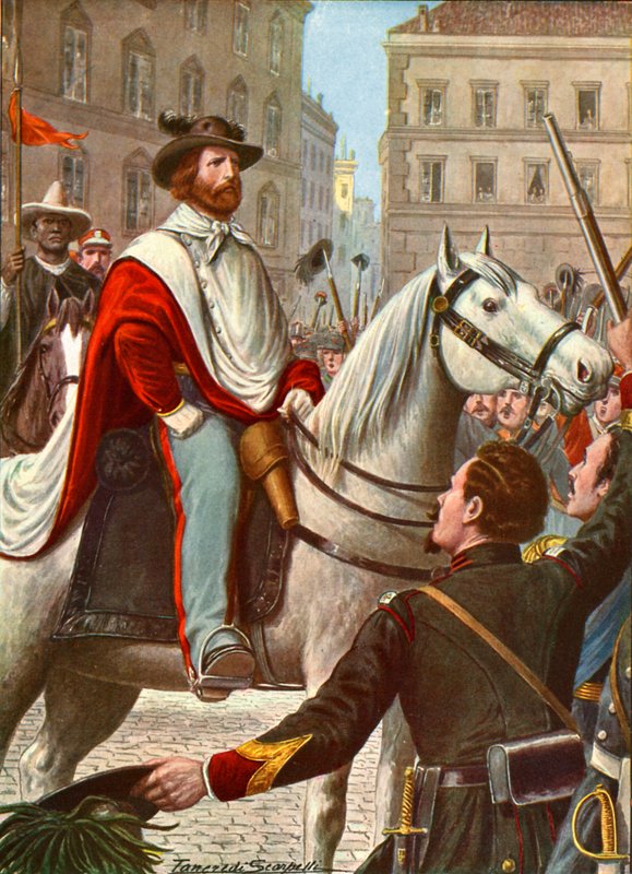 Garibaldi és önkéntes csapata 1849-ben megvédi Rómát alkotó: Tancredi Scarpelli
