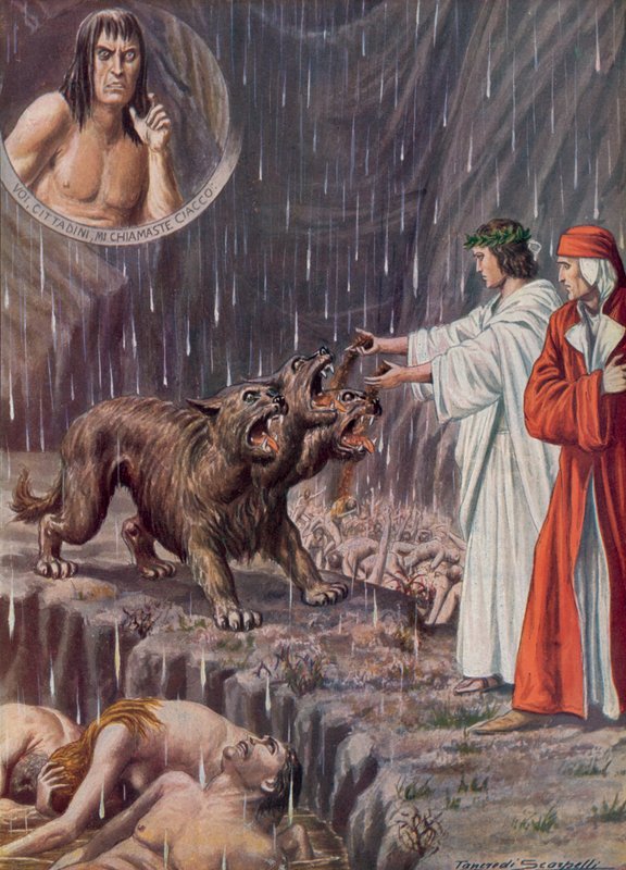 Illusztráció Dante Isteni komédiájához alkotó: Tancredi Scarpelli