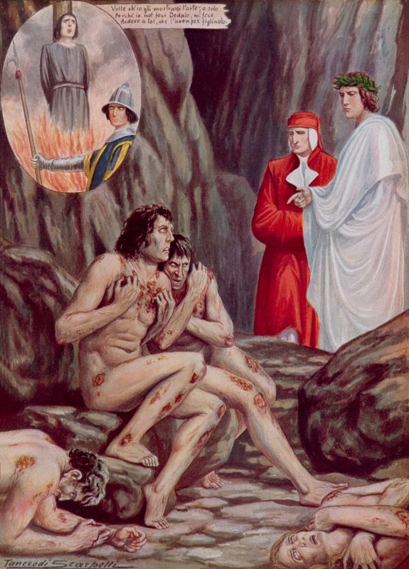 Illusztráció Dante Isteni színjátékához alkotó: Tancredi Scarpelli
