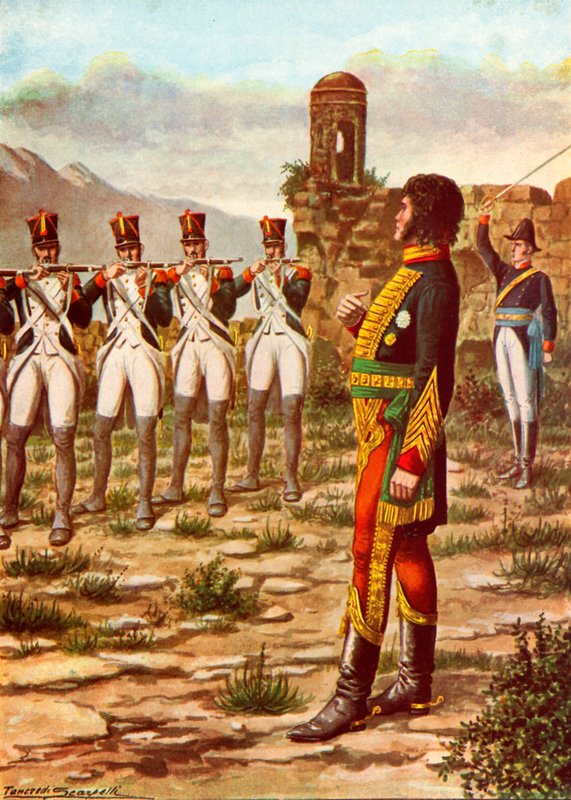 Joachim Murat egy tüzelőosztaggal néz szembe Calabriában alkotó: Tancredi Scarpelli