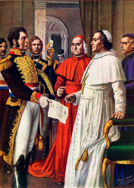 Napóleon bebörtönzéséről szóló értesítést kézbesít VII. Pius pápának alkotó: Tancredi Scarpelli