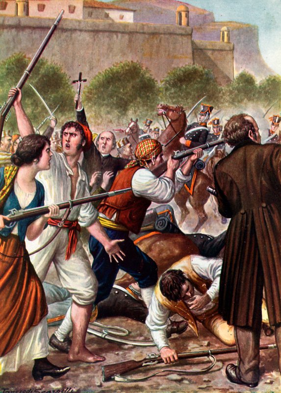 Palermói felkelés 1820-ban alkotó: Tancredi Scarpelli