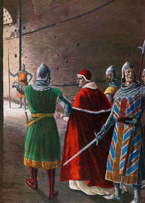 XIII. János pápát 965-ben ideiglenesen száműzték alkotó: Tancredi Scarpelli
