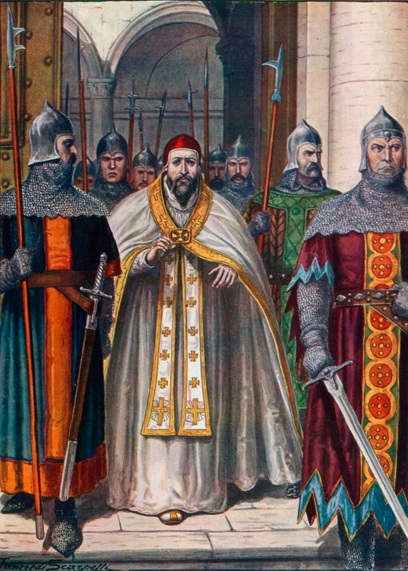 I. Márton pápa kénytelen volt elhagyni Rómát Constans császár parancsára alkotó: Tancredi Scarpelli