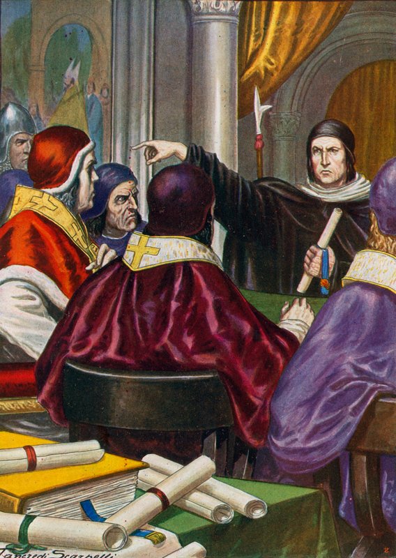 Pármai Roland levelet hoz VII. Gergely pápának IV. Henriktől, a római római császártól alkotó: Tancredi Scarpelli