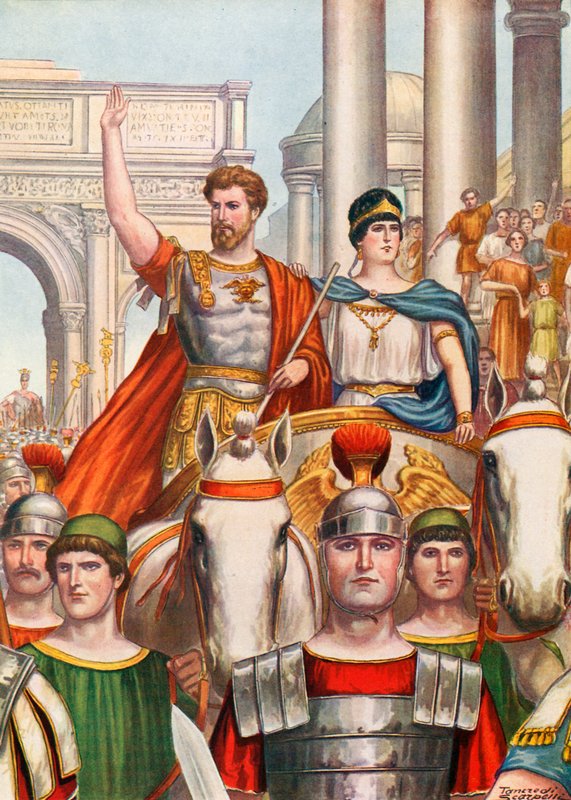 Septimius Severus egy gyönyörű feleségével belép Rómába alkotó: Tancredi Scarpelli
