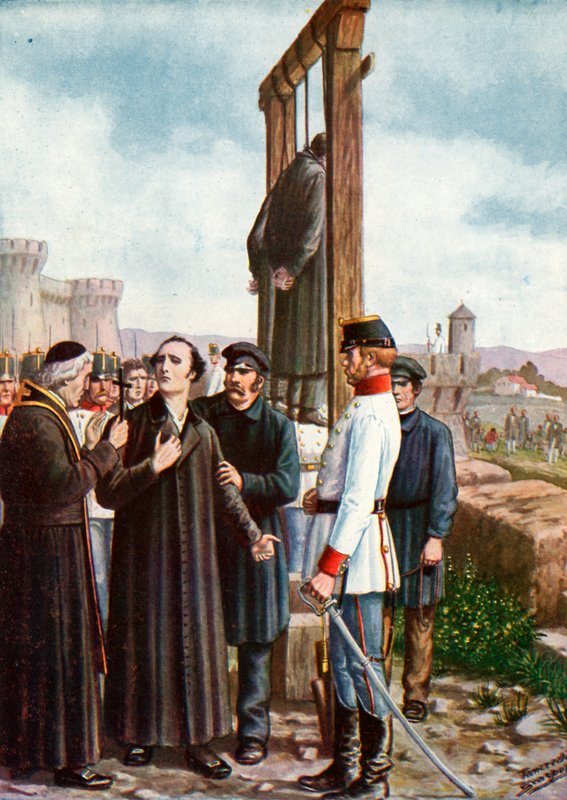 A Belfiore-i mártírok: Don Enrico Tazzoli utolsó pillanatai, 1853 alkotó: Tancredi Scarpelli