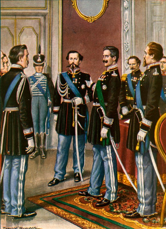 Károly Albert lemondása Victor Emmanuel javára alkotó: Tancredi Scarpelli