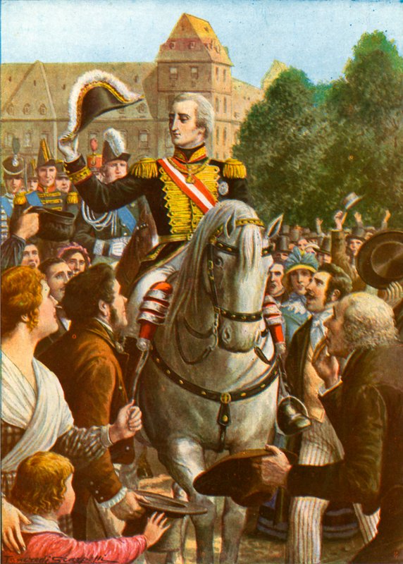 Vittorio Emmanuel I. visszatérése Torinóba alkotó: Tancredi Scarpelli