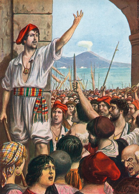 Tomasso Aniello, más néven Masaniello, a lázadás vezető szelleme volt Nápolyban, 1647-ben alkotó: Tancredi Scarpelli