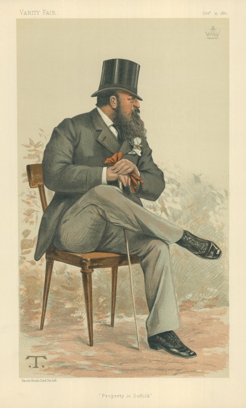 Lord Rendlesham, Ingatlanok Suffolkban, 1881. október 15., Vanity Fair karikatúra alkotó: Theobald Chartran
