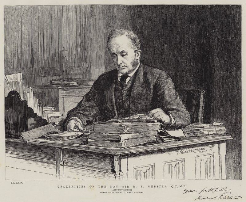 A nap hírességei, Sir R E Webster, QC, képviselő alkotó: Theodore Blake Wirgman