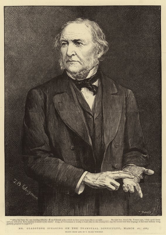 Gladstone úr a Transvaal nehézségről beszél, 1883. március 16-án alkotó: Theodore Blake Wirgman