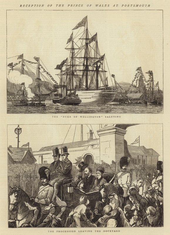 A walesi herceg fogadása Portsmouthban alkotó: Theodore Blake Wirgman