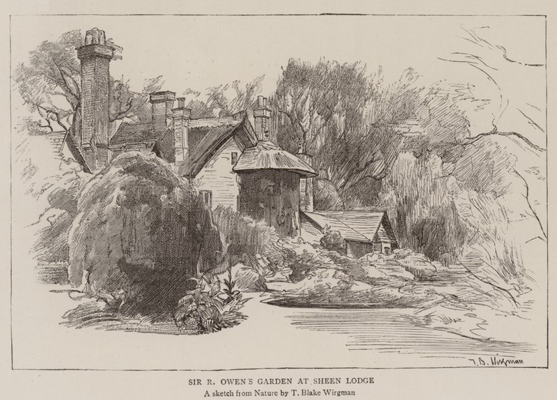 Sir R Owen kertje a Sheen Lodge-ban alkotó: Theodore Blake Wirgman