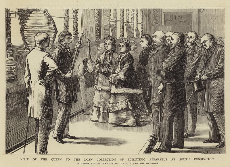 A királynő látogatása a tudományos berendezések kölcsöngyűjteményében, South Kensingtonban alkotó: Theodore Blake Wirgman