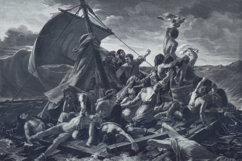 A Medúza tutaja (litho) alkotó: Theodore (after) Gericault