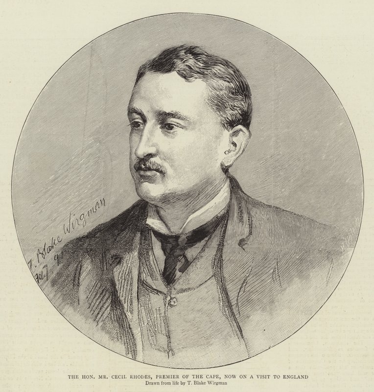 Cecil Rhodes úr, a Zöld-foki Köztársaság miniszterelnöke, aki jelenleg angliai látogatáson tartózkodik. alkotó: Theodore Blake Wirgman