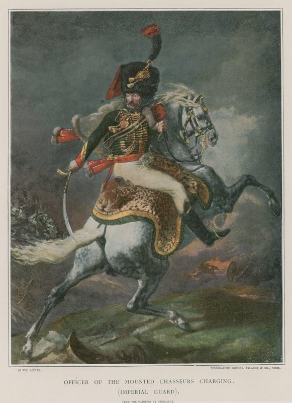 A Mounted Chasseurs töltésének tisztje alkotó: Theodore Gericault