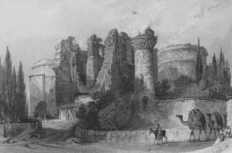 A Szent János-templom maradványai, Pergamus, Kis-Ázsia alkotó: Thomas Allom