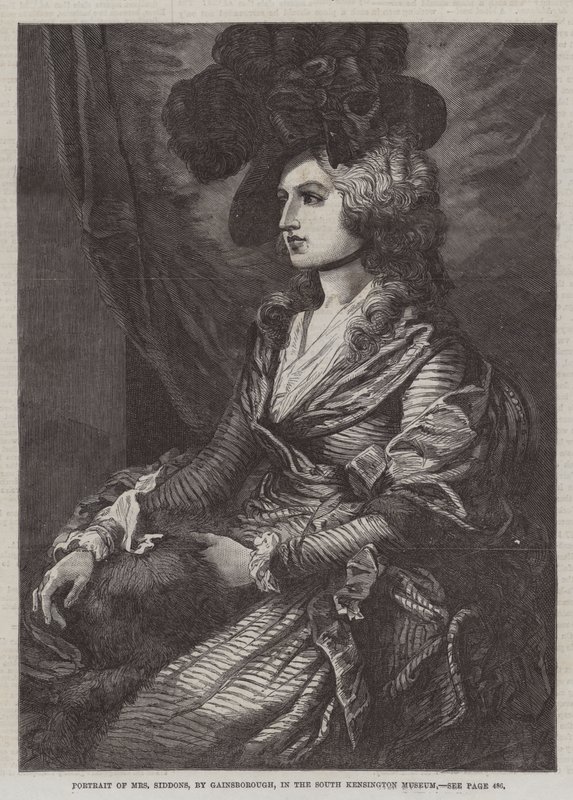 Mrs Siddons portréja a South Kensington Múzeumban alkotó: Thomas Gainsborough
