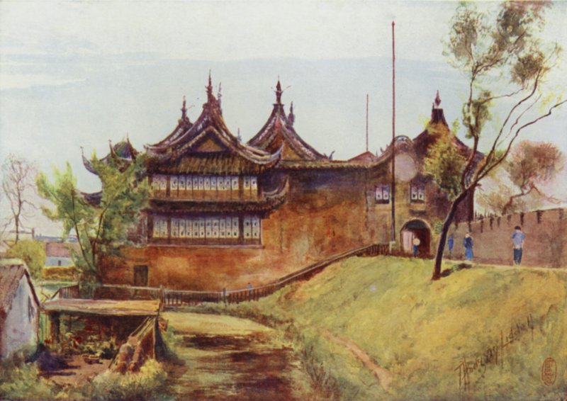 Sanghaj, a Darab-templom, a városfal alkotó: Thomas Hodgson Liddell