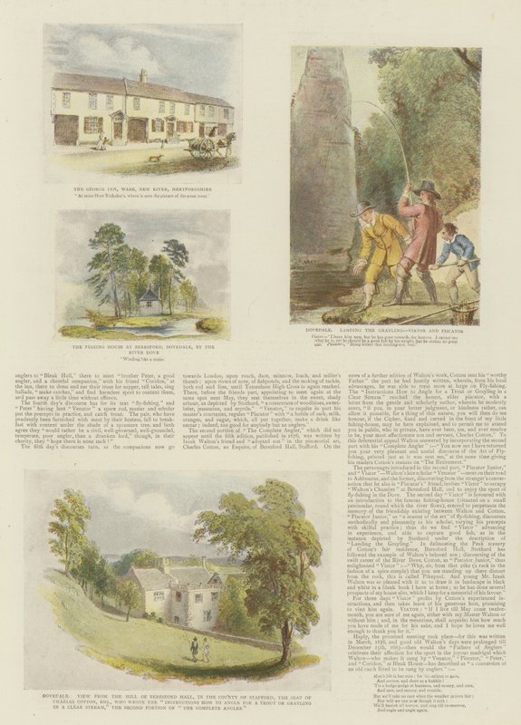 A teljes horgász, Izaak Walton és Charles Cotton (chromolitho) alkotó: Thomas Stothard