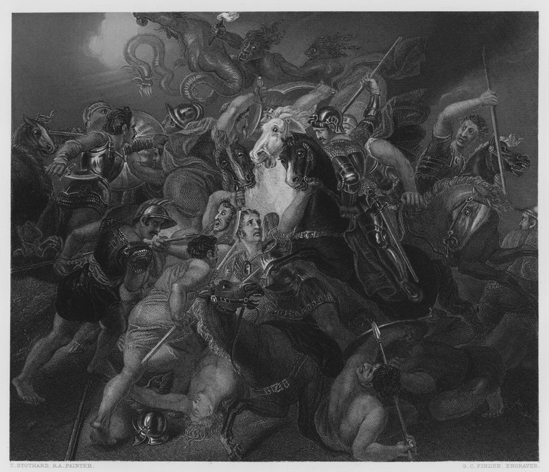 Mitológiai csata, a Vernon Galéria képéről alkotó: Thomas Stothard
