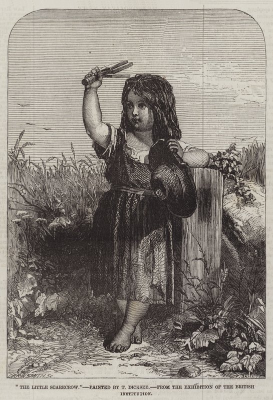 A kis madárijesztő, a brit intézmény kiállításáról alkotó: Thomas Francis Dicksee