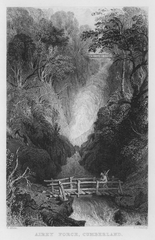 Airey Force, Cumberland (metszet) alkotó: Thomas (after) Allom