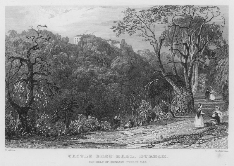Castle Eden Hall, Durham, Rowland Burdon székhelye (metszet) alkotó: Thomas (after) Allom