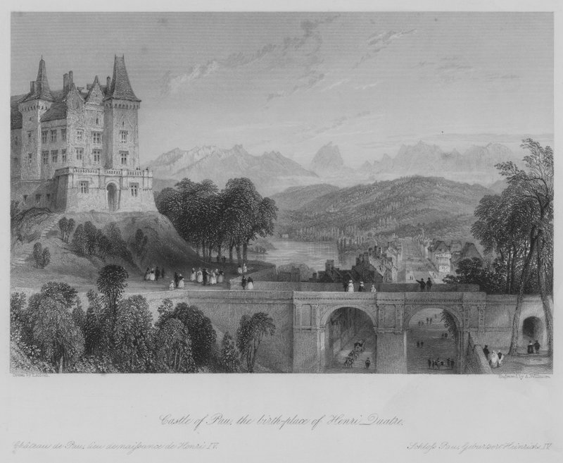 Pau vára, Henri Quatre szülőhelye (metszet) alkotó: Thomas (after) Allom