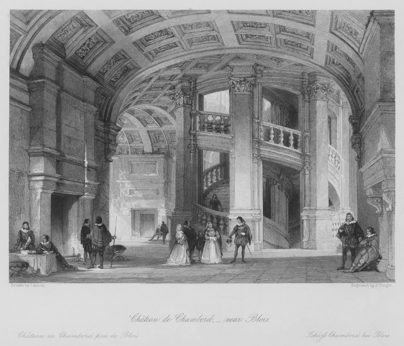 Chateau de Chambord, Blois közelében (metszet) alkotó: Thomas (after) Allom