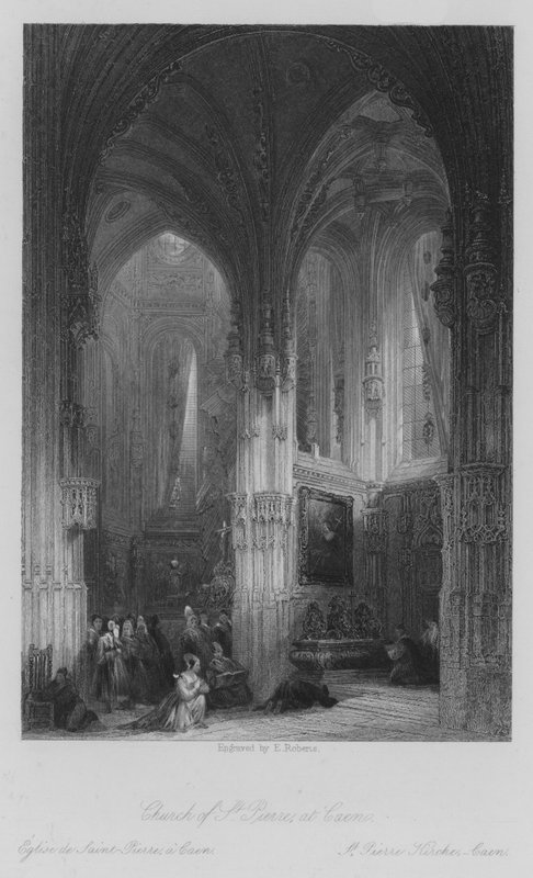 Szent Pierre-templom, Caen (metszet) alkotó: Thomas (after) Allom